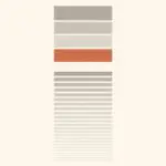 Abstract chart of stacked horizontal bars in grey and cream, four thick bars at the top with the lowest picked out in orange, then a gap and a long tail of progressively thinner bars fading downwards