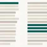 Two columns of horizontal bars representing ingredient lists, with the top bar of the left column and three middle bars of the right column picked out in a dark teal.